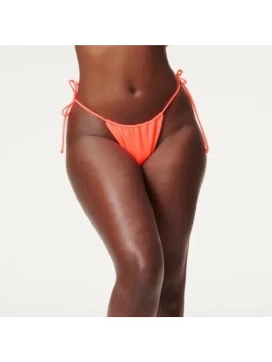 Good American Other - Good American Tiny Ties String Bikini Bottom Hot Coral Orange 3 US L